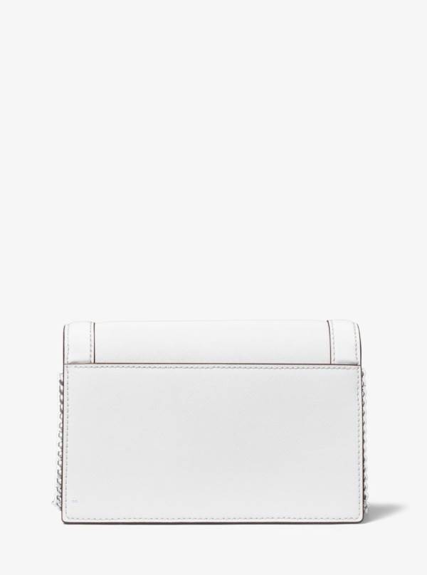 Damske Crossbody Kabelka Michael Kors Jet Set Large Saffiano Leather Biele - Kabelky Michael Kors Outlet | ONHTK-8625